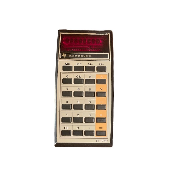 Vintage TI-1250 electronic calculator with memory w/ original box - Picture 2 of 2